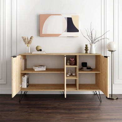 Clara Megapap melamine buffet in oak color 142x35,6x83cm.