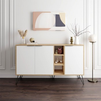 Clara Megapap melamine buffet in oak-white color 142x35,6x83cm.