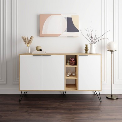 Clara Megapap melamine buffet in oak-white color 142x35,6x83cm.