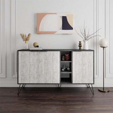 Clara Megapap melamine buffet in retro grey - ancient white color 142x35,6x83cm.
