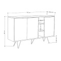 Clara Megapap melamine buffet in retro grey - ancient white color 142x35,6x83cm.