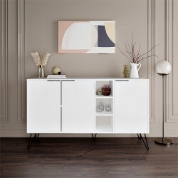 Μπουφές Clara Megapap χρώμα λευκό 142x35,6x83εκ. Μπουφές Clara Megapap χρώμα λευκό 142x35,6x83εκ.