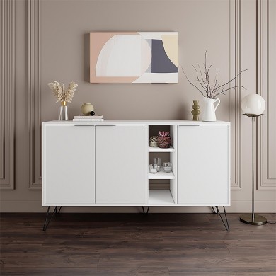 Clara Megapap melamine buffet in white color 142x35,6x83cm.