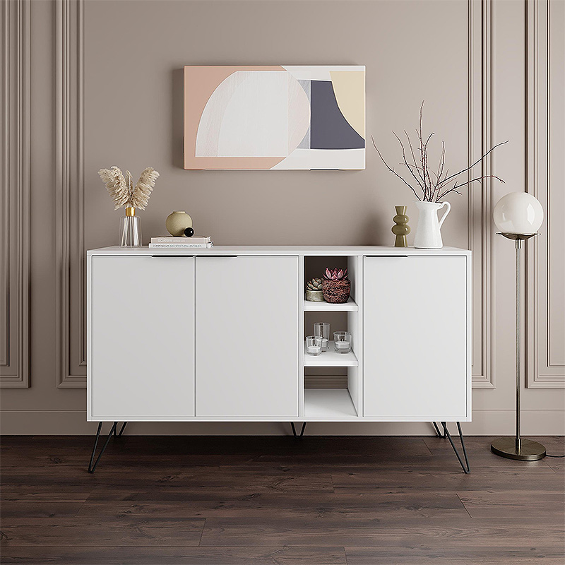 Μπουφές Clara Megapap χρώμα λευκό 142x35,6x83εκ.