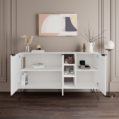 Clara Megapap melamine buffet in white color 142x35,6x83cm.