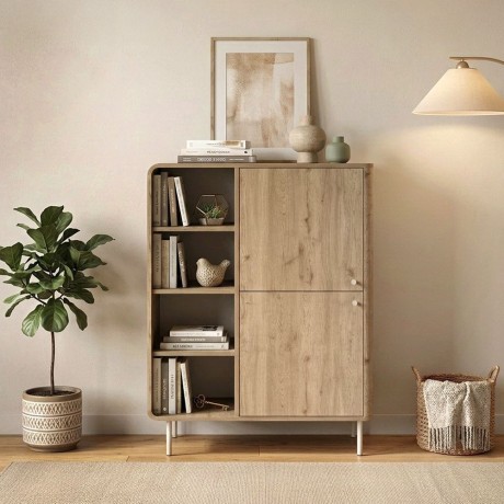 Colia Megapap melamine console in sepet oak 85x44x120,4cm.