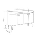 Μπουφές Dea Megapap χρώμα φυσικό οξιάς - ανθρακί 140x36x80εκ.