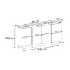 Μπουφές Dorma Megapap χρώμα καρυδί milano 180x45x80,2εκ.