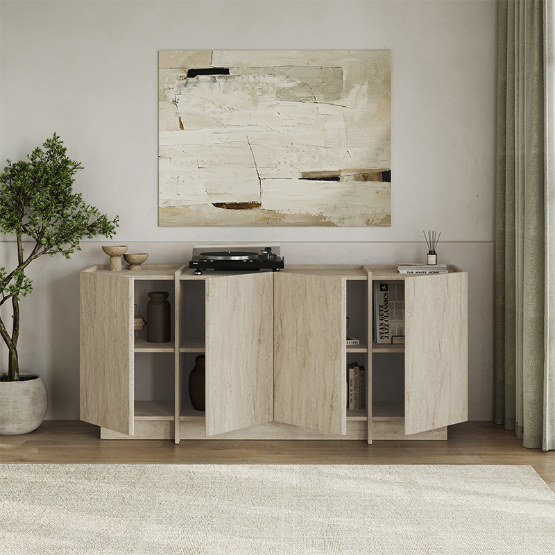 Dorma Megapap melamine console in travertine color 180x45x80.2cm.