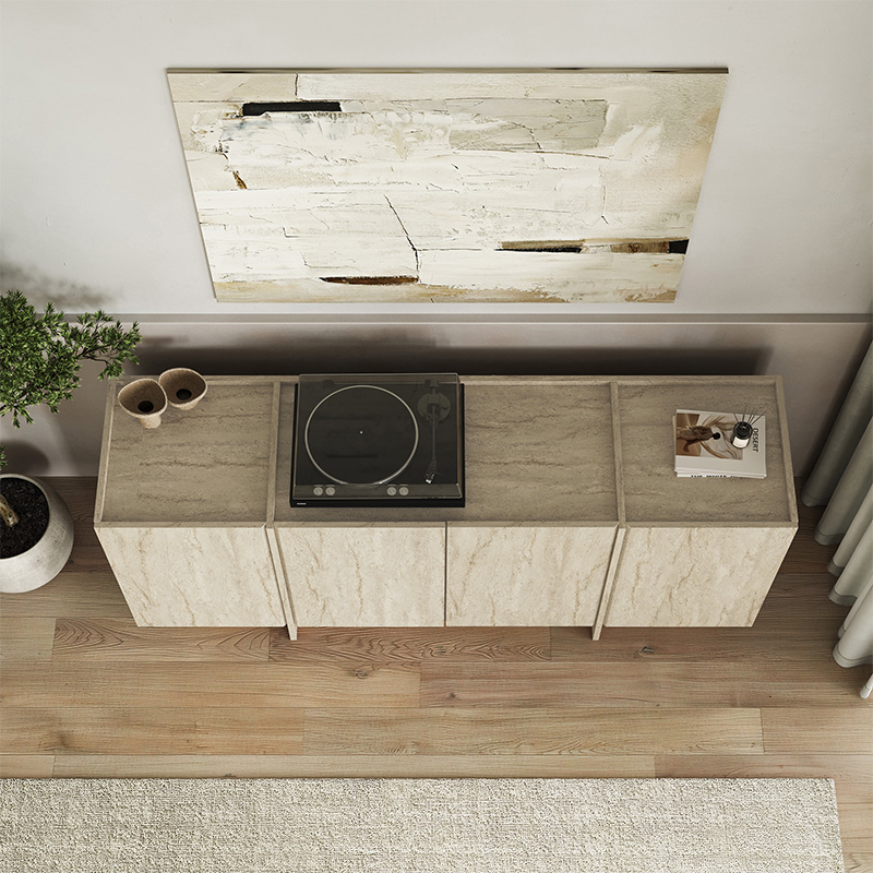 Dorma Megapap melamine console in travertine color 180x45x80.2cm.