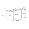 Dorma Megapap melamine console in travertine color 180x45x80.2cm.