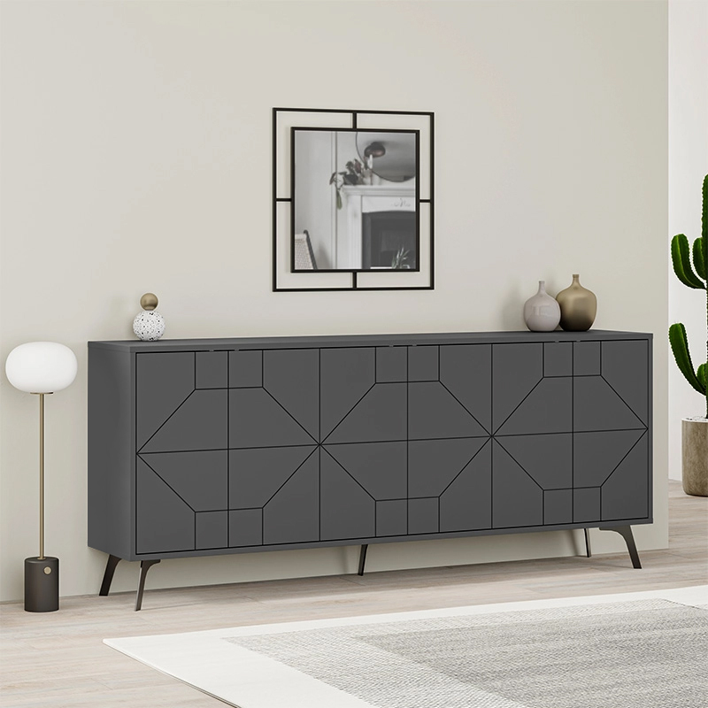 Dune Megapap melamine buffet in anthracite color 184x35x77,4cm.