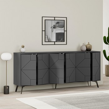 Μπουφές Dune Megapap χρώμα ανθρακί 184x35x77,4εκ.