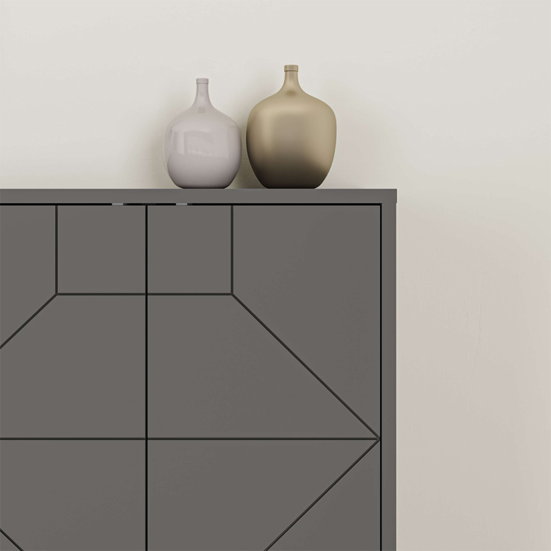 Dune Megapap melamine buffet in anthracite color 184x35x77,4cm.