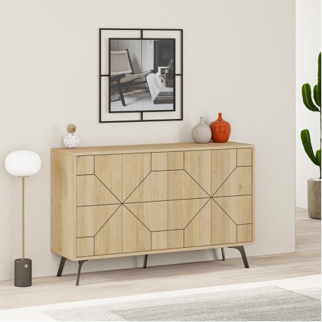 Μπουφές Dune Megapap χρώμα sapphire oak 123x35x77,4εκ.