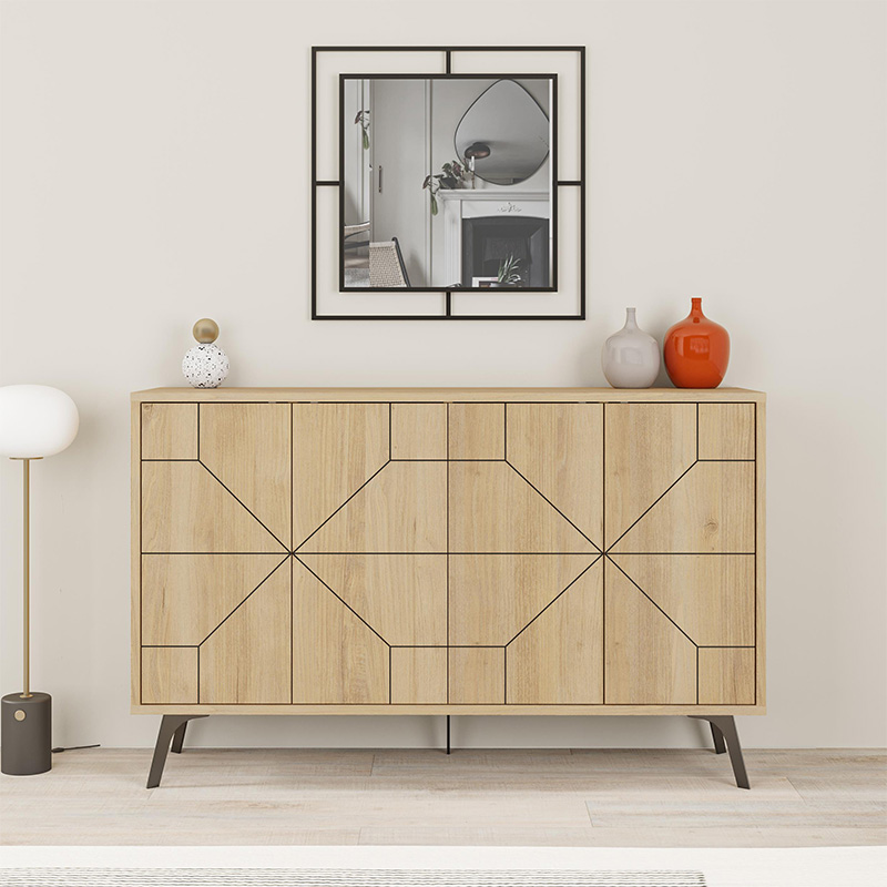 Dune Megapap melamine buffet in oak color 123x35x77,4cm.