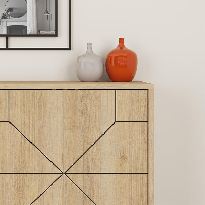 Dune Megapap melamine buffet in oak color 123x35x77,4cm.