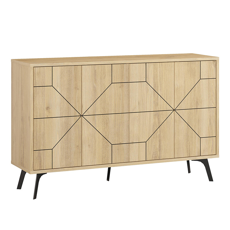 Dune Megapap melamine buffet in oak color 123x35x77,4cm.