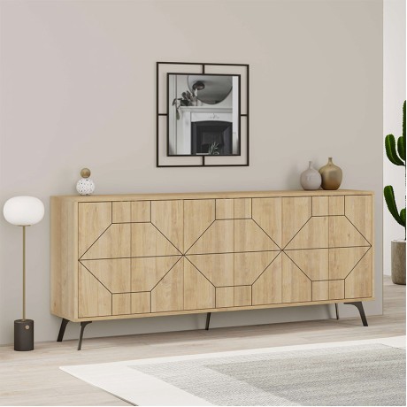 Μπουφές Dune Megapap χρώμα sapphire oak 184x35x77,4εκ.