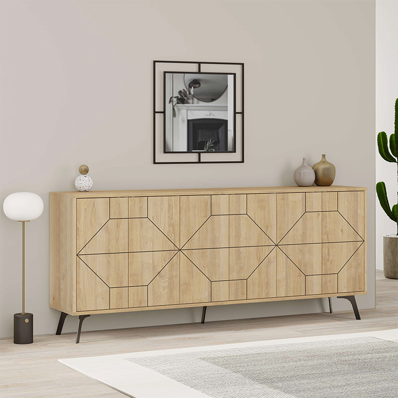 Μπουφές Dune Megapap χρώμα φυσικό οξιάς 184x35x77,4εκ.