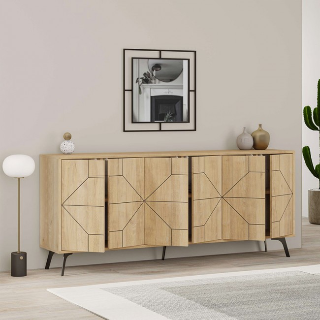 Μπουφές Dune Megapap χρώμα φυσικό οξιάς 184x35x77,4εκ.