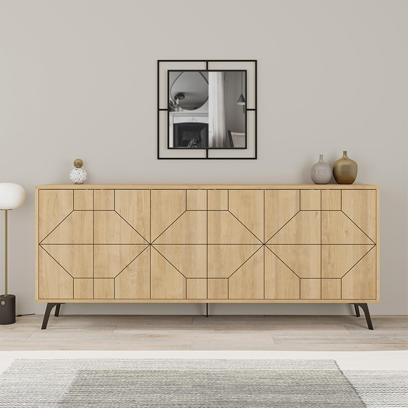 Μπουφές Dune Megapap χρώμα φυσικό οξιάς 184x35x77,4εκ.