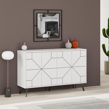 Μπουφές Dune Megapap χρώμα λευκό αντικέ 123x35x77,4εκ.