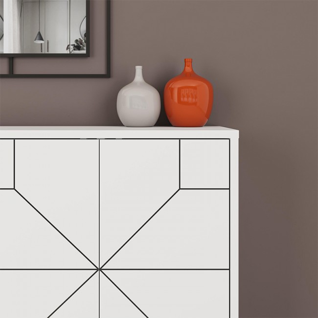 Μπουφές Dune Megapap χρώμα λευκό αντικέ 123x35x77,4εκ.