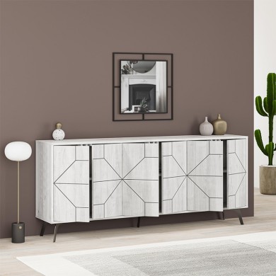 Μπουφές Dune Megapap χρώμα λευκό αντικέ 184x35x77,4εκ.