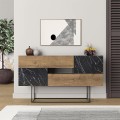 Eros Megapap melamine buffet in light brown-black marble effect color 145x40x82cm.