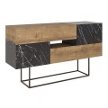 Eros Megapap melamine buffet in light brown-black marble effect color 145x40x82cm.