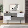 Eros Megapap melamine buffet in retro grey - white marble effect color 145x40x82cm.