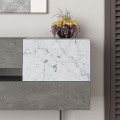 Eros Megapap melamine buffet in retro grey - white marble effect color 145x40x82cm.