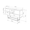 Μπουφές Eros Megapap φυσικό οξιάς - ανθρακί 145x40x82εκ.