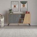 Μπουφές Fiona Megapap χρώμα φυσικό οξιάς - γκρι ρετρό 150x35,6x82εκ.