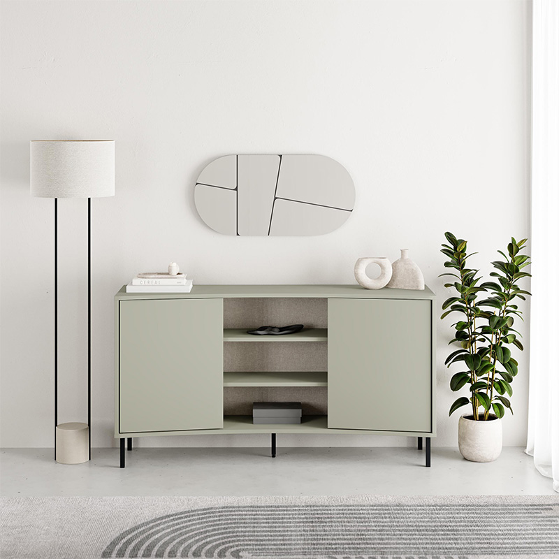 Frem Megapap melamine console in ash green color 150x40x81cm.