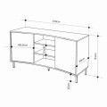 Frem Megapap melamine console in ash green color 150x40x81cm.