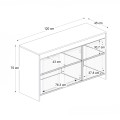 Galatea Megapap melamine buffet in white - black rebab color 120x45x75cm.
