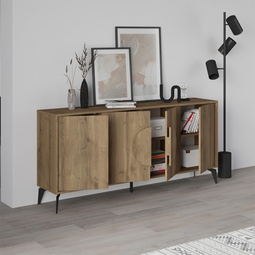 Μπουφές Gora Megapap χρώμα ανοιχτό καρυδί 180x35,6x82εκ.