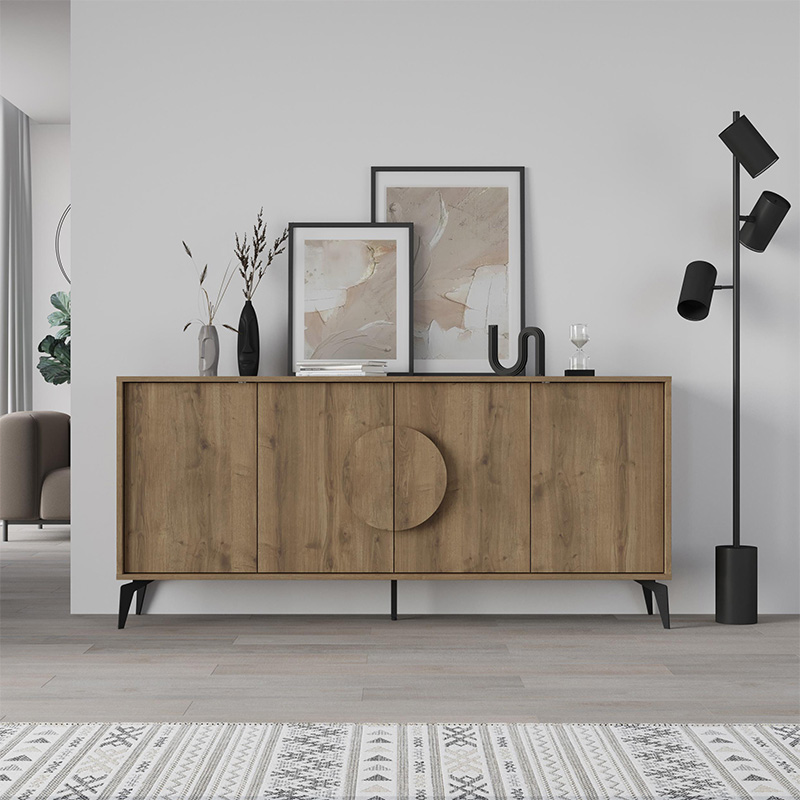 Gora Megapap melamine buffet in light brown color 180x35,6x82cm.