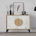 Gora Megapap melamine buffet in oak - white marble color 110x35,6x82cm.