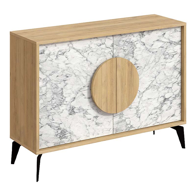 Gora Megapap melamine buffet in oak - white marble color 110x35,6x82cm.