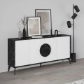 Μπουφές Gora Megapap χρώμα μαύρο εφέ μαρμάρου - λευκό 180x35,6x82εκ.
