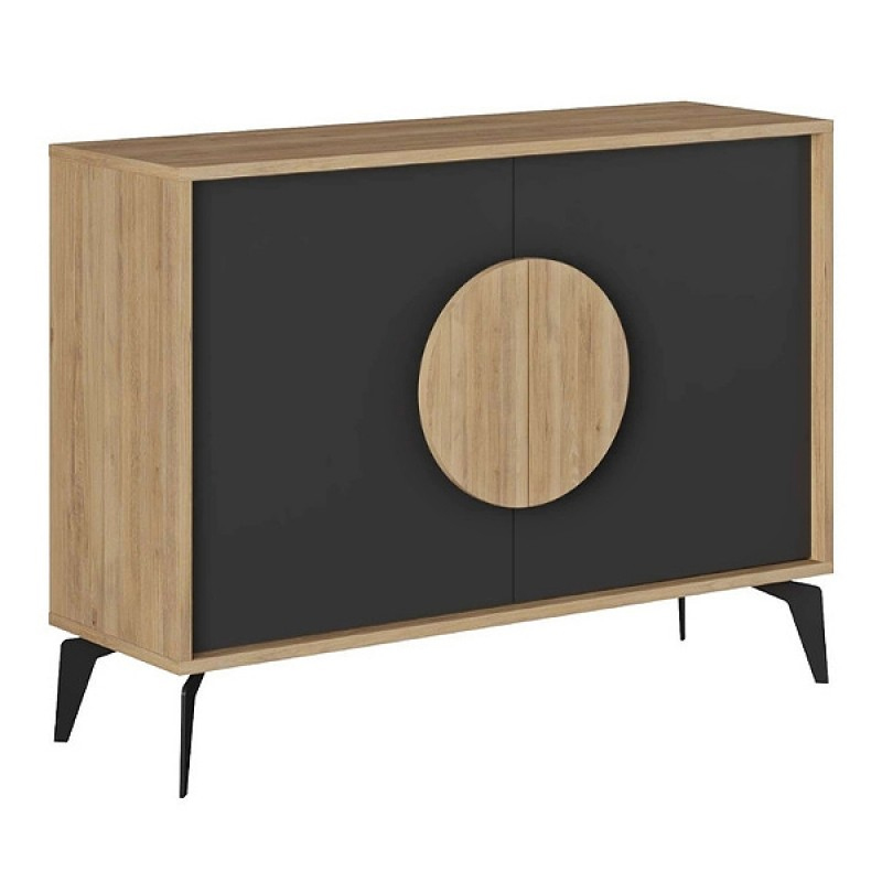 Gora Megapap melamine console in sapphire oak - silky black color 110x40x82cm.