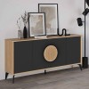 Μπουφές Gora Megapap χρώμα sapphire oak - silky black 180x40x82εκ.