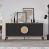Μπουφές Gora Megapap χρώμα sapphire oak - silky black 180x40x82εκ.