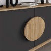 Μπουφές Gora Megapap χρώμα sapphire oak - silky black 180x40x82εκ.