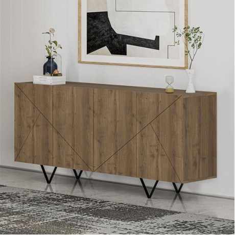 Jakomen Megapap melamine sideboard in light brown color 180x41.7x80cm.