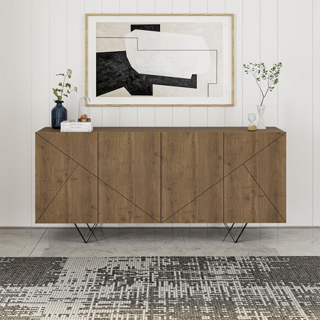 Μπουφές Jakomen Megapap χρώμα ανοιχτό καρυδί 180x41,7x80εκ.