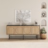 Joji Megapap melamine console in sapphire oak - silky black color 186,8x40x77,6cm.